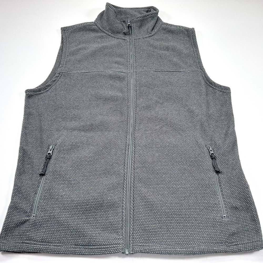 Mountain Khaki Men's Vest Classic Fit Full Zip Gray Large Pockets